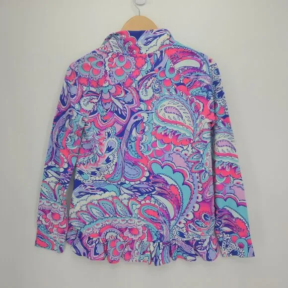 New Lilly Pulitzer Killian Popover 1/4 Zip UPF 50+ Pink Tropics Mermaid Call XS - Picture 2 of 4